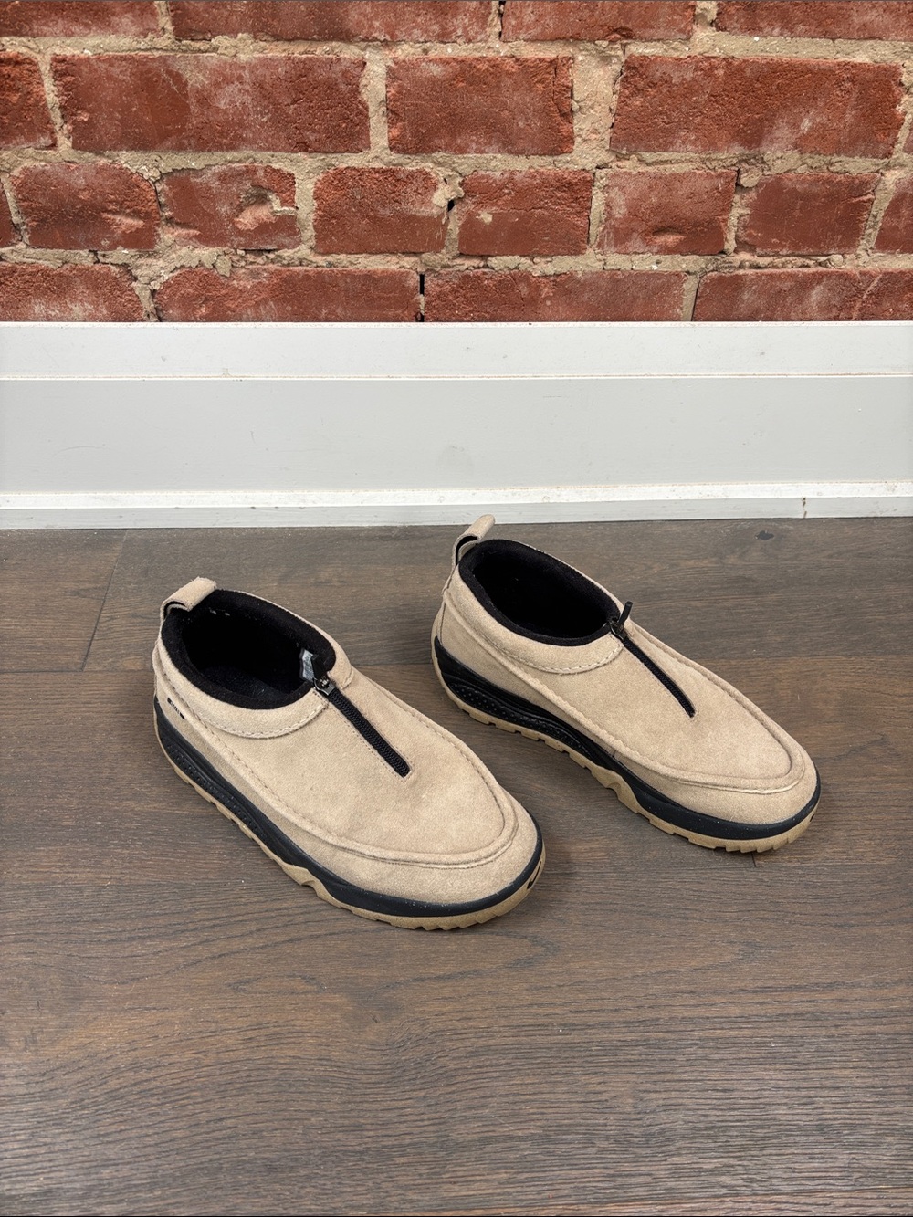 Nike ACG Beige Suede Slip-On Loafers with Black Trim